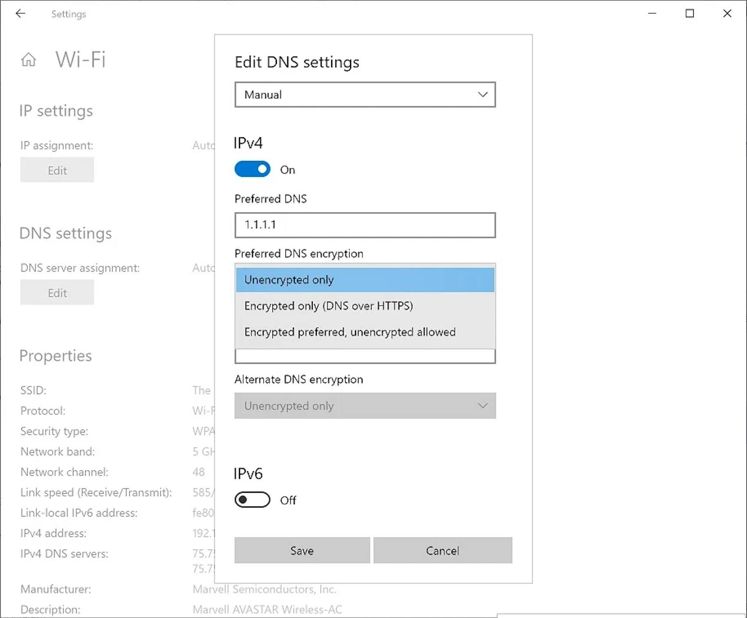 DNS over HTTPS DNS over HTTPS i Windows 10 21H2